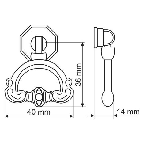 Heurtoir de porte KT01, patine sur laiton (1/3)