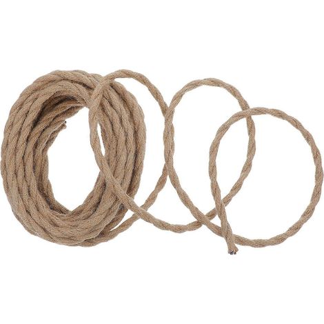 Câble électrique torsadé : 10 mètres (32,81 pieds) de câble léger en chanvre - Câble torsadé recouvert pour lampe - Câble de suspension vintage - Câble électrique industriel ancien (1/5)