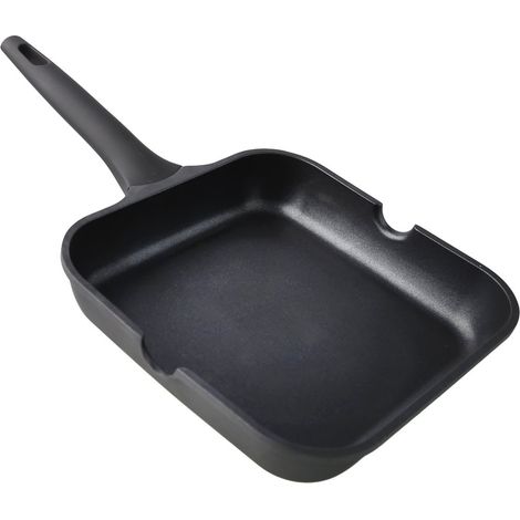 Griglia in fusione di alluminio xylan liscia maniglia fissa 24 cm