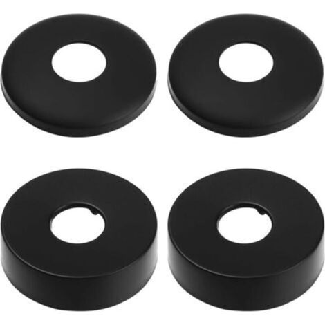 Rosace Robinet, Rosace Mitigeur Douche, 4 Noir De Cache Tuyau en Acier Inoxydable,Rosace Radiateur - Rosace pour Robinets De Douche, Robinets, Radiateurs