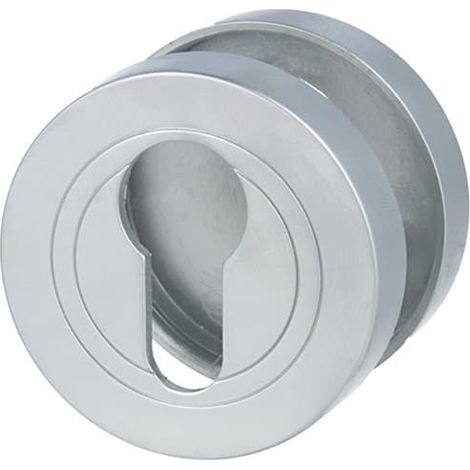 Profilzylinder Rosettenpaar Chrom matt - Türrosetten Ø 52mm Schlüsselrosetten (1/5)