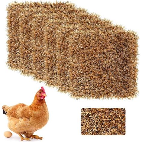 Set mit 6 Hühnerstallmatten, 30 x 30 cm, waschbare Nistmatten für die Eierproduktion, Nistmatten für Geflügel, Legenester für Hühner, Zubehör für (1/5)