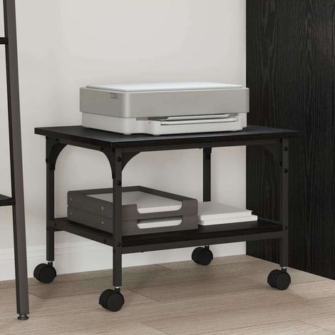 vidaXL  Printer Stand  Black Oak 50 x 40 x 38 cm Engineered Wood