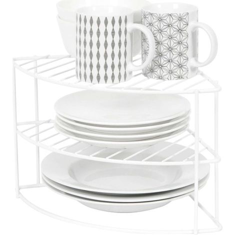 Etagère de cuisine Perth en métal blanc - COMPACTOR - 26 x 26 x H.21 CM - Blanc (1/4)