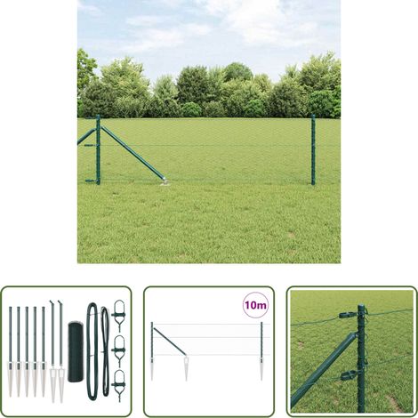 vidaXL Sécurité extérieure - Poteau de clôture. Vert 10 x 0,6 m (maille de 25 mm) (1/5)