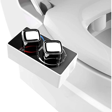 Bidet pour WC,Douchette intime,Accessoire pour abattant WC,Fonctions de lavage avant et arrière,Température de l'eau réglable – raccord 3/8" (1/5)