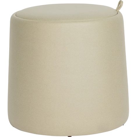 Pouf Sgabello Contenitore Mobili Rebecca Gardenia 42x45x45 PU Legno MDF Beige Moderno