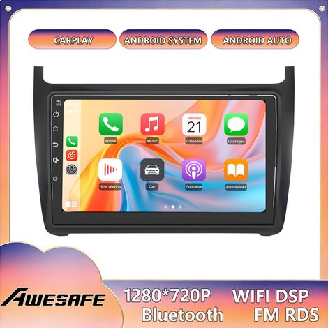 AWESAFE 4G Autoradio Android 13 4GB+64GB für VW Polo (2008-2020) 9'' Touchscreen mit CarPlay GPS Bluetooth Android Auto RDS WiFi