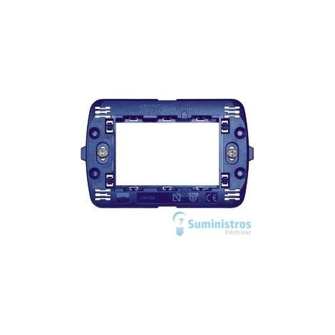 Soporte de 3 módulos BTILN4703 para placas cuadradas Livinglight y Living International - fijación con tornillos