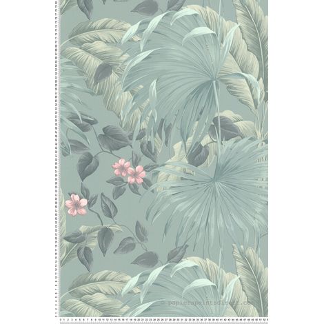 Papier peint Jungle Vert Séjours & Chambres Lutèce
