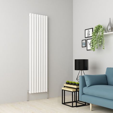 Warmehaus Oval Panel Radiator White Vertical Single 1800x472mm