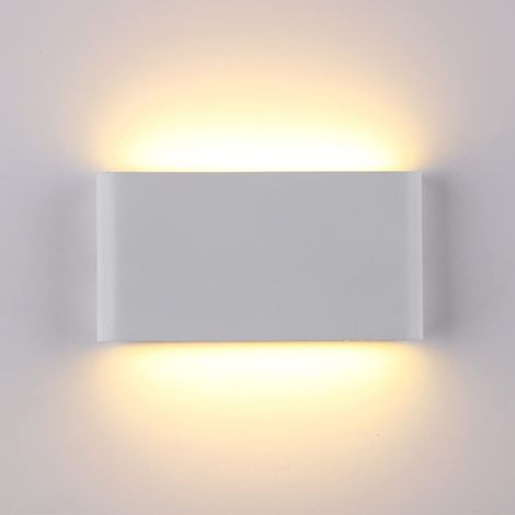 Aplique de pared vertical, para interiores y exteriores, IP65, 12 W, para jardines, patios y escaleras, color blanco (3000 K). (1/5)