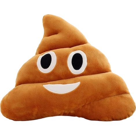 Coussin en peluche caca, coussin émotionnel rond et triangulaire, jouet en peluche décoratif mignon, cadeau pour enfants et amis, marron (50 x 55 cm) (1/5)