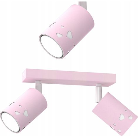 KINDER-DECKENLEUCHTE SPOT FÜR MÄDCHEN LED GU10 HERZ ROSA