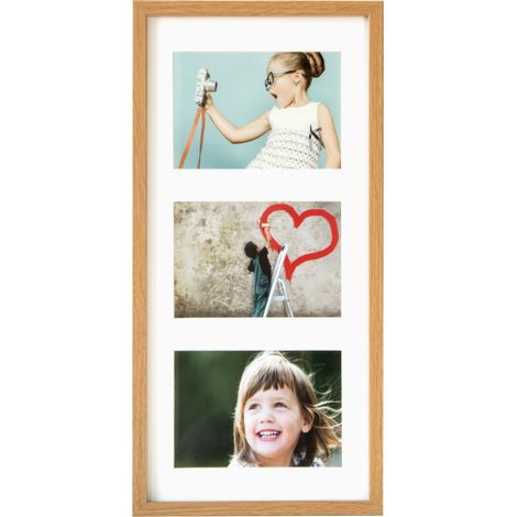 Bilderrahmen für 3 Fotos, Galerie-Collage, Mehrfachrahmen 23x50 cm für 3 Fotos 13x18 Eiche BD Art