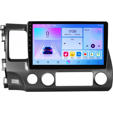 Autoradio, touchscreen, compatibilità con smartphone, compatibile con Honda Civic 8 2006-2011, T1-1G 32G-4 core (1/2)