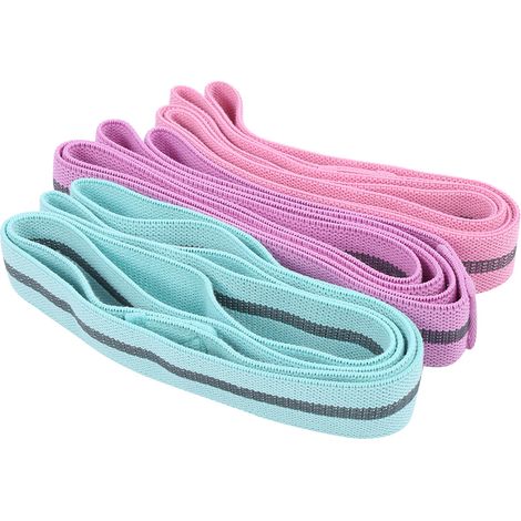 Ensemble de 3 pièces pour le yoga, le fitness et le Pilates : corde de traction, ceinture d'étirement, anneau de résistance, couleurs acidulées. (1/5)