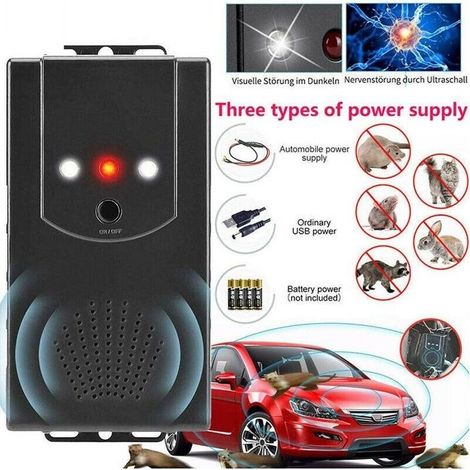 Répulsif Ultrason Anti-Fouine pour Voiture Auto Garage Maison Repeller Anti-Martres, Fouines, Renards, Ratons Laveurs et Rongeurs