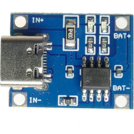 Caricabatterie TP4056 per batterie agli ioni di litio con porta USB di tipo C, 5V 1A