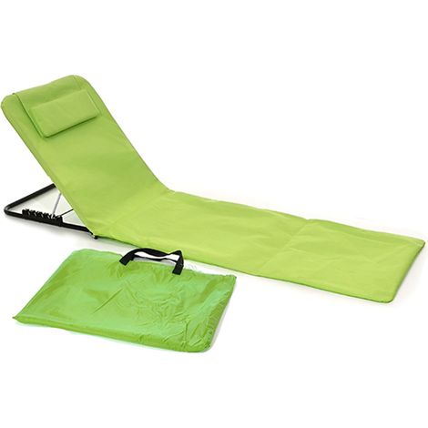Campeggio campinLettino da Spiaggia mare non inzuppa e non raccoglie sabbia Reclinabile in 5 Posizioni con Cuscino e Tasca stuoia telo da Mare g Pieghevole con borsa per Trasporto (1/4)
