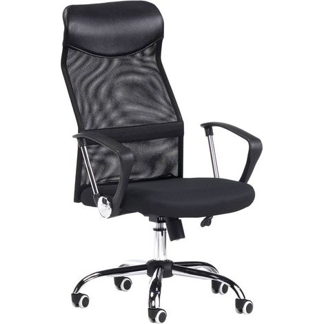 Silla de oficina Mega Negro Polipiel - Negro 3D 60,5cm (ancho) x 116,5cm (alto) (1/4)