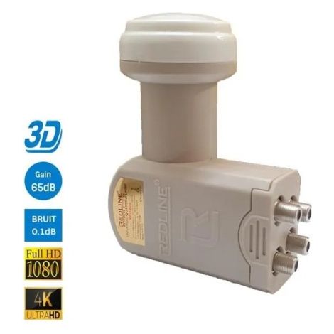 LNB Quattro High Gain 65 dB – Facteur Bruit 0,1dB Full HD 4K TNTSAT ASTRA FRANSAT (1/2)