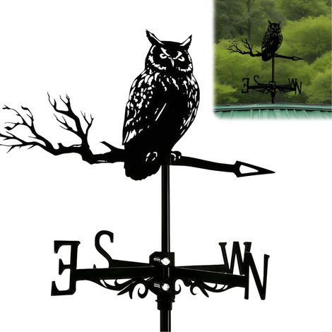 Girouette décorative Hibou métal Vintage pour Jardin et Toit (1/4)