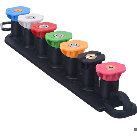 Ensemble de buses pour nettoyeur haute pression avec porte-buses, 7 embouts, raccord rapide 1/4", 4000 PSI (1/5)