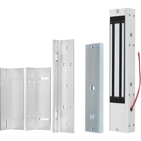 Verrou 280kg 12V CC avec Support ZL Force 600lbs, Verrou Électrique, Adapté aux Portes Bois/Métal/Verre, Montage Simple. (1/5)