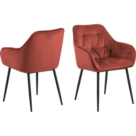 Fauteuil de salle à manger en velours et métal (lot de 2) - TERI (1/5)
