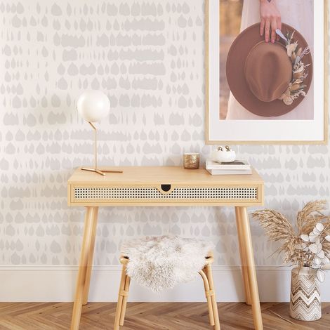 Papier peint moderne design pour salon Blanc Gris