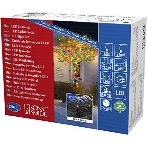 Konstsmide 3612-500 LED catena luminosa, in plastica, nero (1/3)