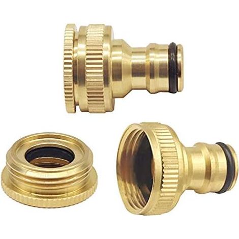 CSPARKV Garden Tap Connector Brass Threaded Hose Connector, Quick Hose Connectors Connecting Hose and Tap
