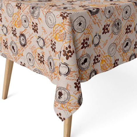 Nappe Anti-Taches enduite Coton rectangulaire 260x140 Coffee Brun (1/5)