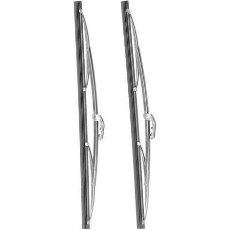 Balai Essuie-Glace Avant - 30,5 cm - Acier Inoxydable Poli - Universel Voiture - Lot de 2 (1/5)