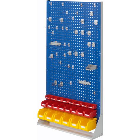 Kappes ®RasterPlan Stellwände einseitig Größe 5 - 4x Lochplatten 1x Schlitzplatte 1x Zubehörsortiment 62-teilig Enzianblau RAL 5010