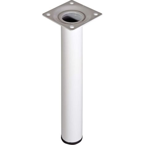 Piede tondo Masidef Ø30 mm H.300 mm in metallo bianco