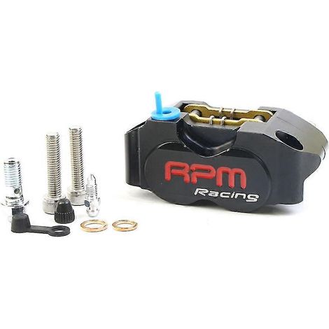 Étrier de frein à disque de moto Rpm Caliper, entraxe de 82 mm, universel, compatible avec disques flottants de 200 mm et 220 mm, avec support adaptateur – noir (1/5)