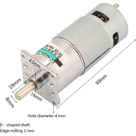 Moteur miniature à courant continu à engrenages XD-42GA775, 12 V/24 V, petit moteur à vitesse variable, marche avant et arrière (1/5)