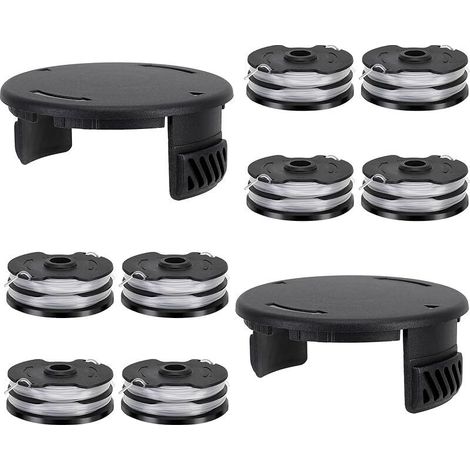 8 Bobine Fil pour Coupe Bordure Compatible avec Parkside 13600210 + 2 Couvercle Piece Detachee pour Parkside Bobine de Fil Pièces Détachées pour LIDL PRTA 20-Li C3 A1B2 PRT 550 A1 A3 PRT 300 A1 (1/5)