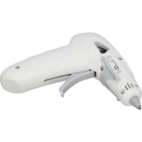 Pistolet à colle thermofusible mini sans fil rechargeable par USB avec 30 bâtonnets de colle, sac à outils et tapis en silicone blanc (1/5)