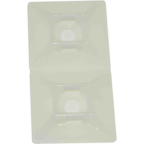 Embase pour serre-câbles autoadhésive 28.6mm x 28,6 mm, Ø fixation 5.3mm ( Prix pour Sachet de 100 )