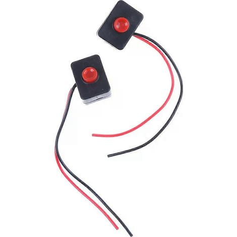 2 interruptores de botón pulsador con base adhesiva de 12 V CC y 2 A con cable para coche (1/5)
