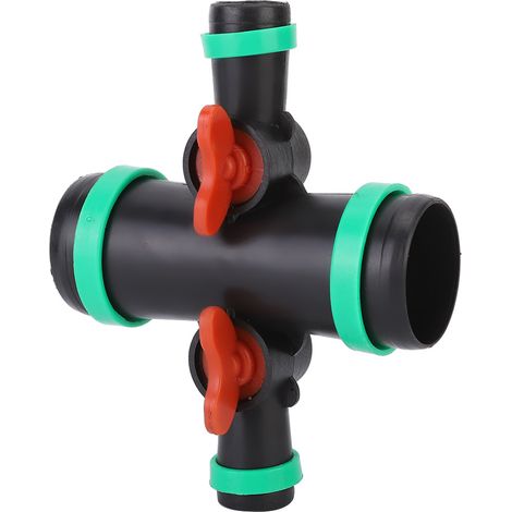 Connecteur de tuyau micro-aspersion 4 voies, raccord d'arrosage G1"/G2" pour irrigation goutte-à-goutte et arroseurs (1/5)