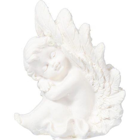 Angelo decorativo da cimitero in poliresina, bianco, 10 cm (1/3)