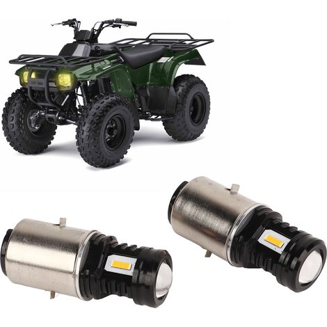(Video verfügbar) Modifizierte LED-Motorradscheinwerfer (Abblend- und Fernlicht), BA20D 120W Bi-Xenon-Projektorlinsen (Paar), gelber Lichtstrahl (1/5)