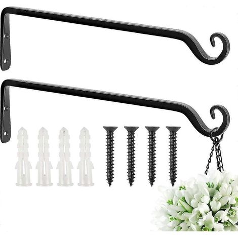 Ensemble de 10 supports pour plantes, compatibles avec les rampes, mangeoires à oiseaux, lanternes et carillons éoliens. Noir PDWHBYV (1/4)