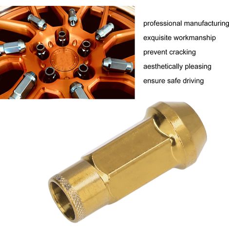 Jeu de 20 écrous de roue M121,25 avec une clé, couleur or (1/5)