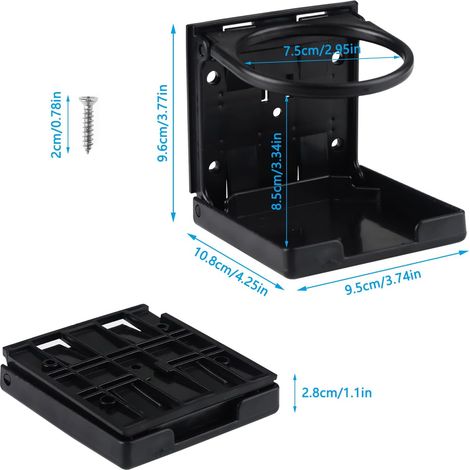 Lot de 2 porte-gobelets de voiture, porte-gobelets pliables, porte-bouteilles réglable, porte-gobelets à café (1/4)