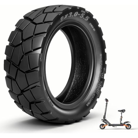 Pneu 9x3.0-5.5 sans Chambre à air pour Kukirin G2 Pro (Nouvelle Version) Trottinette électrique 9 Pouces Pneu de Rechange Avant/Arrière (Noir-1 Pièce) (1/5)